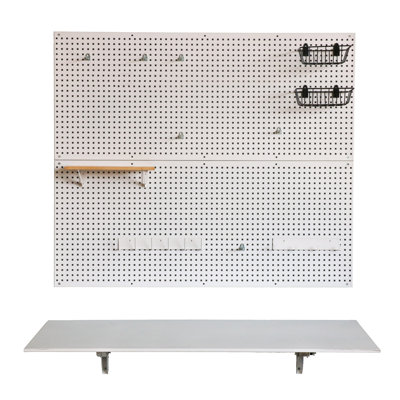 Ensemble de tableau perforé avec banc de travail mural Marchelle