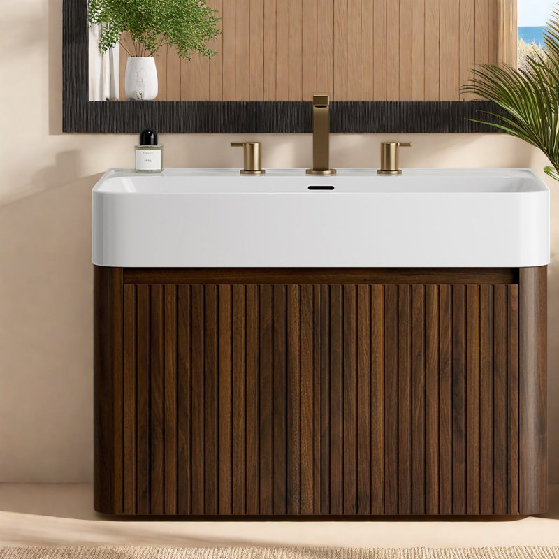 Wall Mounted With Solid Surface Top, 29.53