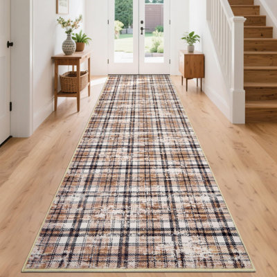 Tapis lavables pour chambre à coucher Tapis moderne pour salle de séjour Tapis contemporain à carreaux antidérapants Tapis antidérapant à poils courts pour salle de jeux