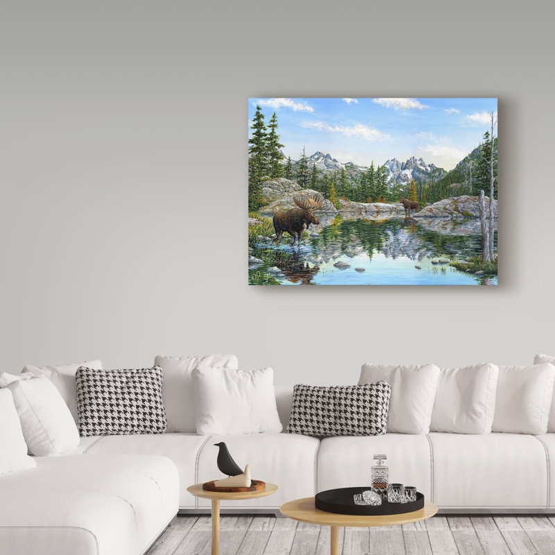 «Moose» par Fazulla, impression sur toile tendue, H 14 po x l 19 po x P 2 po