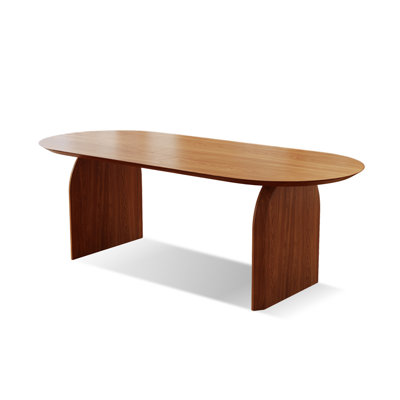 Brown Oval Solid Wood Butterfly Leaf Dining Table by Cozynest