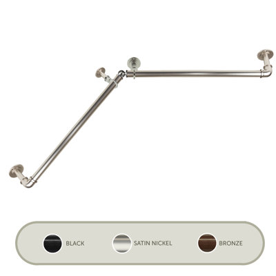 Kailua Adjustable 1'' Bay Window Single Curtain Rod
