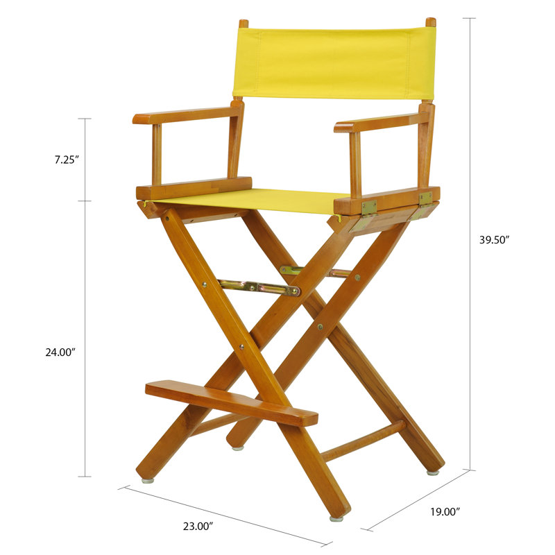 Chaise de réalisateur pliante 24 po, Jaune, Noir, noir, noir, noir