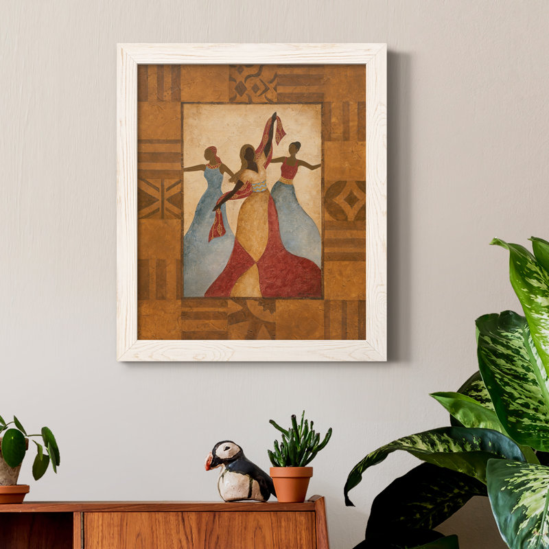 Célébration - Peinture sur toile encadrée, H 20 po x l 17 po x P 1,5 po, Cadre blanc