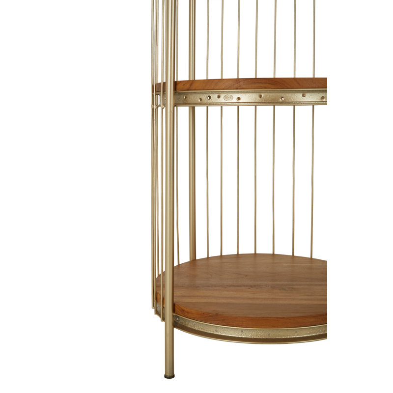 56cm W Iron Shelving Unit, Champagne Gold, 150cm H x 56cm W x 56cm D