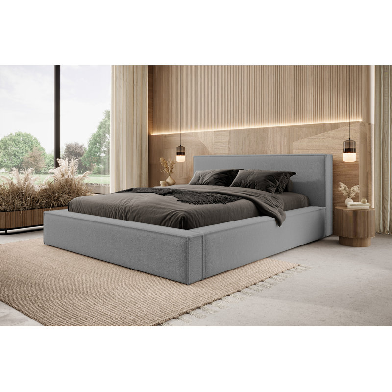 Nichollette Upholstered Ottoman Storage Bed, Dark Grey, 140 x 200 cm