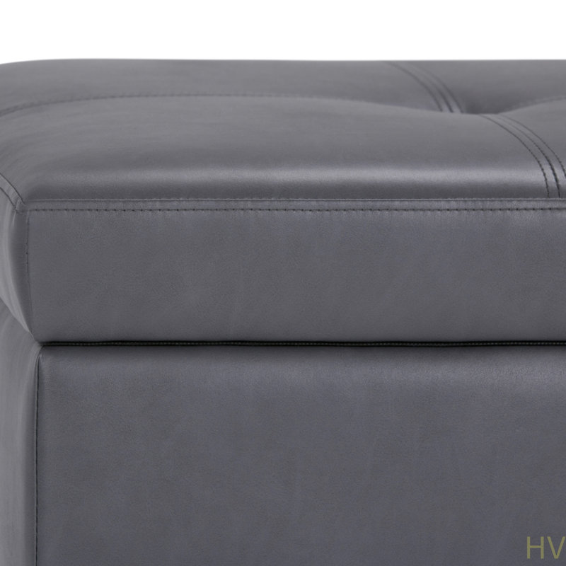 Banc de rangement avec repose-pieds Oregon, Gris