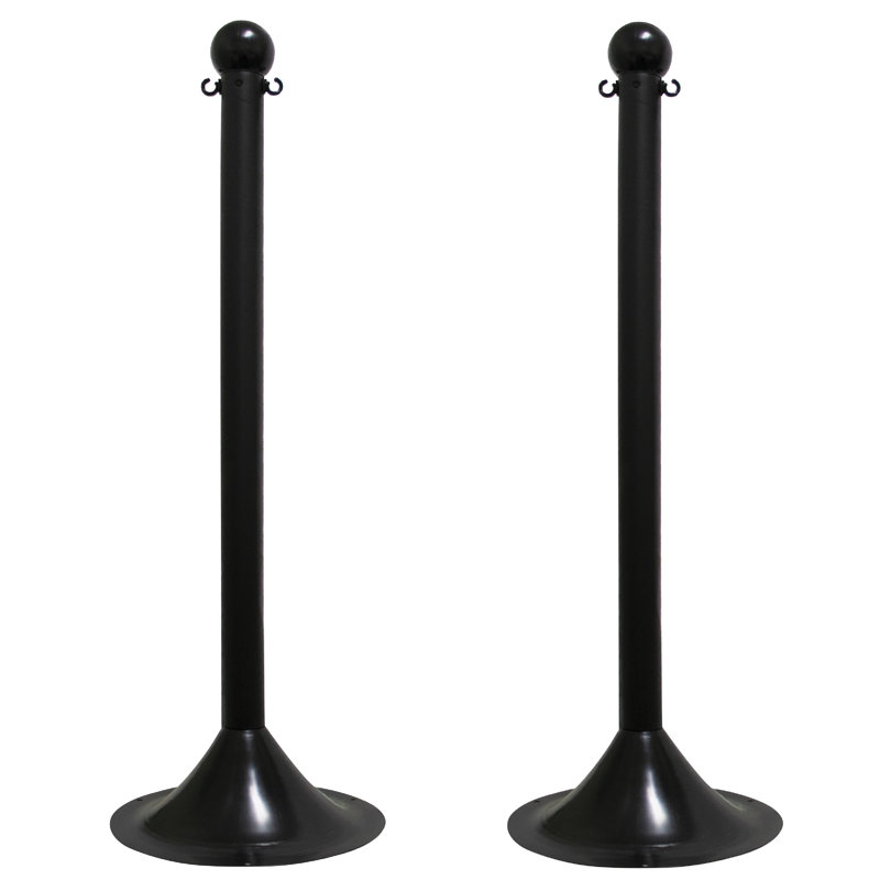 Mr. Chain 41'' H x 14'' W Plastic Stanchion System, Black