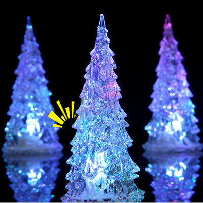 3 Piece of Christmas Tree Colorful LED Acrylic Night Light In Various Sizes Christmas Tree Colorful LED Acrylic Night Light In Various Sizes Christmas Decor Gifts