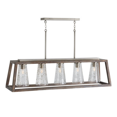 Emete    5 - Light Black Wash/Matte Nickel Kitchen Island Pendant