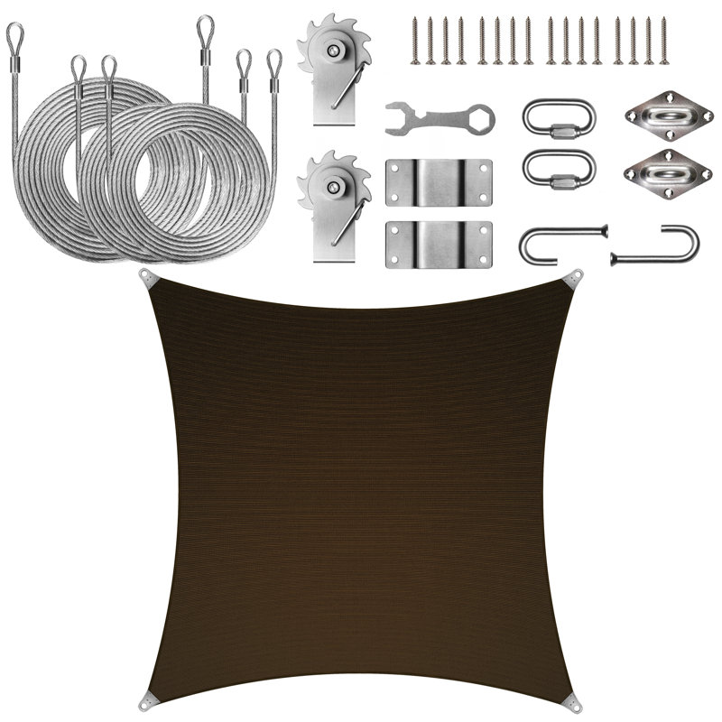 Voile d'ombrage ultra-durable Colourtree Square, Brun, 16 pi x 16 pi