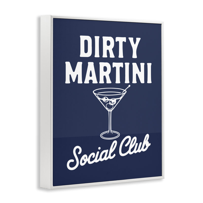 Estampe numérique rétro rétro Dirty Martini, 30 x 24, Encadrement giclée blanc côtier