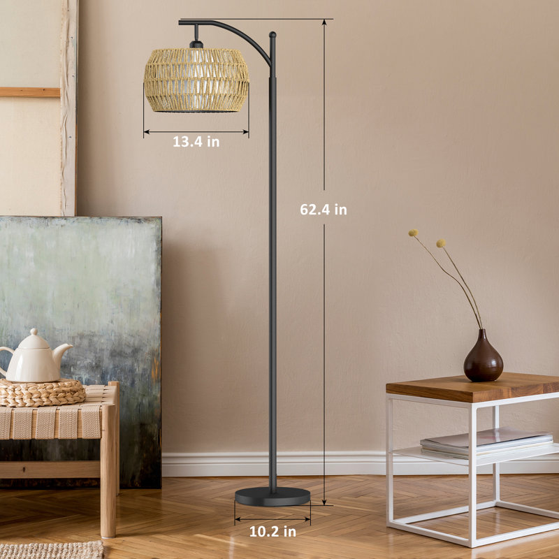 Lampe sur pied mate 62,5 po Kenerie, Noir