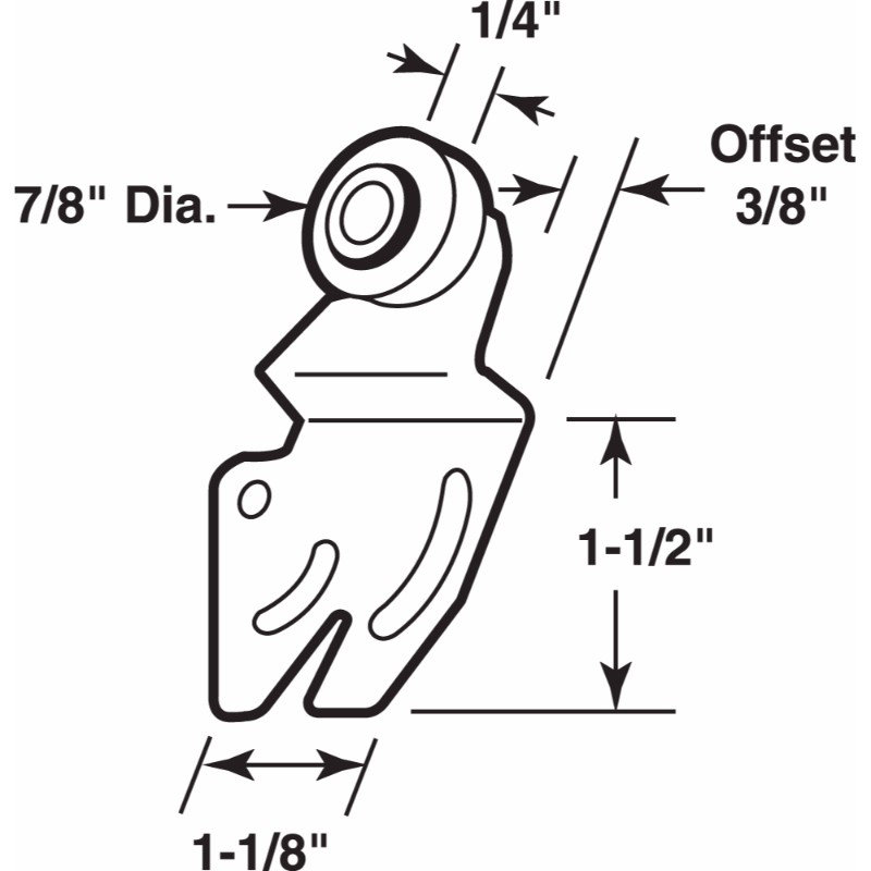 Prime-Line 7/8 in. Nylon, Flat Closet Door Roller