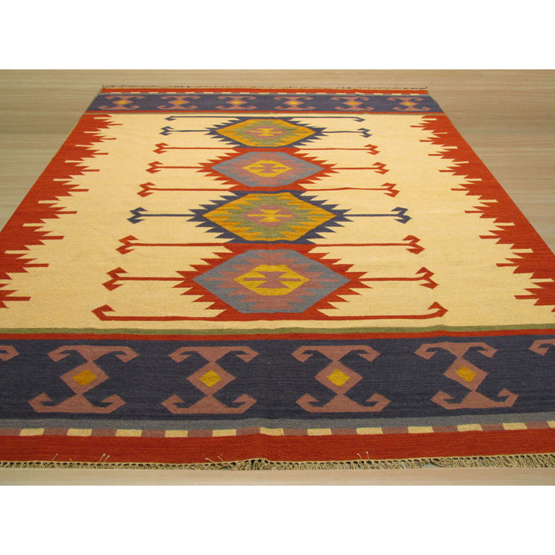 Tapis en laine Keysari Kilim, Rectangle de 5 pi x 8 pi