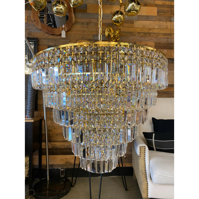 Carlill 13 - Light Dimmable Tiered Chandelier, Gold
