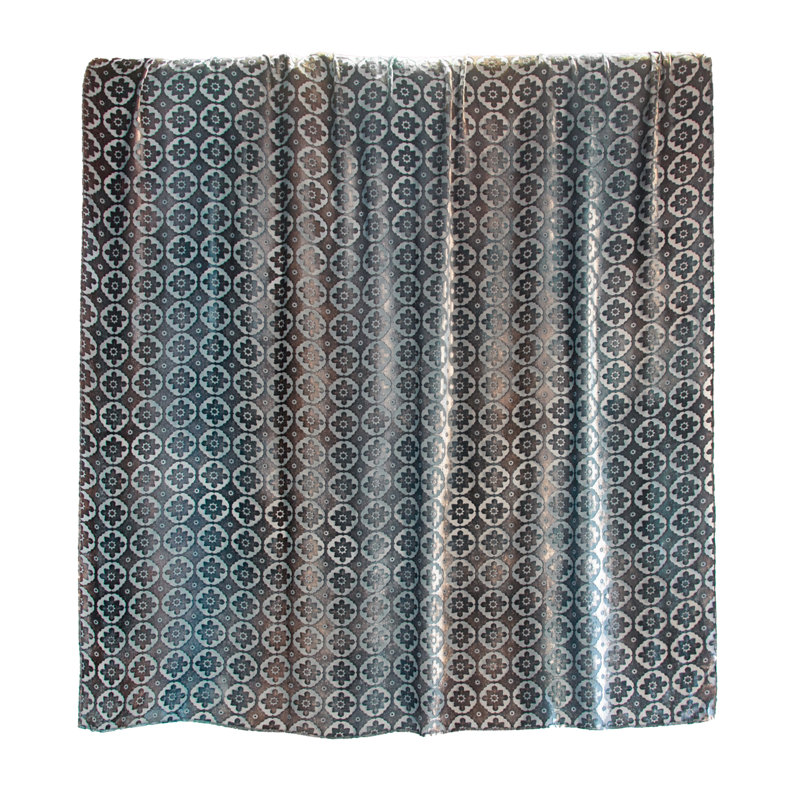 Small Moroccan Silk Throw, 52" W x 92" L, Gunmetal
