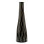 Vase en forme de bouteille en bois de manguier noir et naturel Chic Wavy Lines