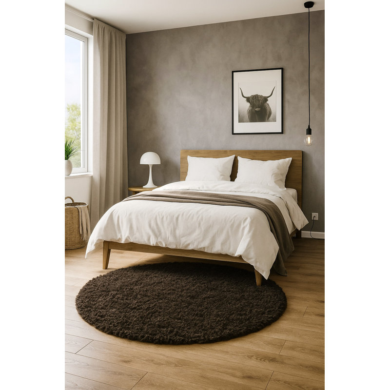 Fabian Solid Colour Area Rug, Round 120cm