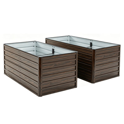 Ensemble de 2 bacs de jardin surélevés, base ouverte pour le drainage