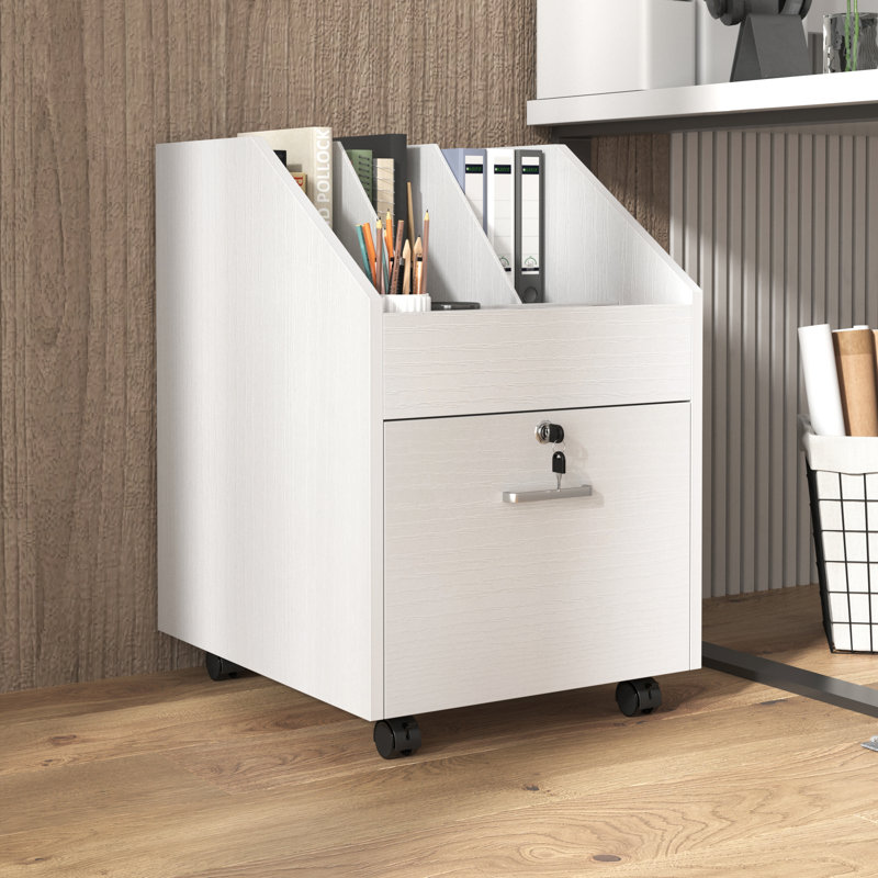 15.75'' Wide 1 -Drawer Mobile File Cabinet, White