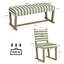 Ensemble de salle à manger 5 pièces rembourré - 4 chaises rayées + 1 banc, table non incluse-1812765962-1812765965