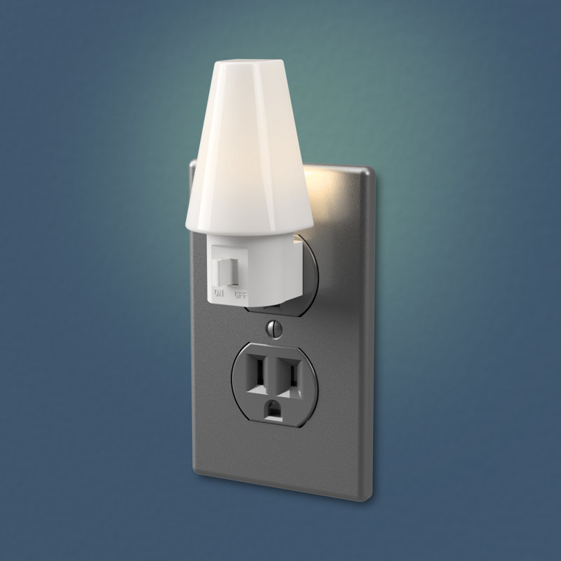White Frosted LED Plug-in Manual Switch Night Light