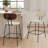 26'' H Modern Linen-like Fabric Upholstered Counter Height Barstool With Metal Legs-428174920