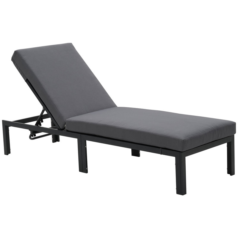 Chaise longue inclinable longue 75 po avec coussins