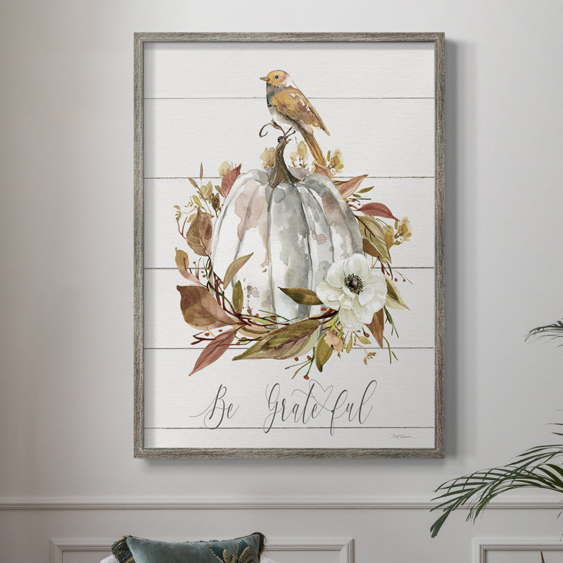 Be Be Grateful Bird, reproduction encadrée - bois massif, H 30 po x l 24 po