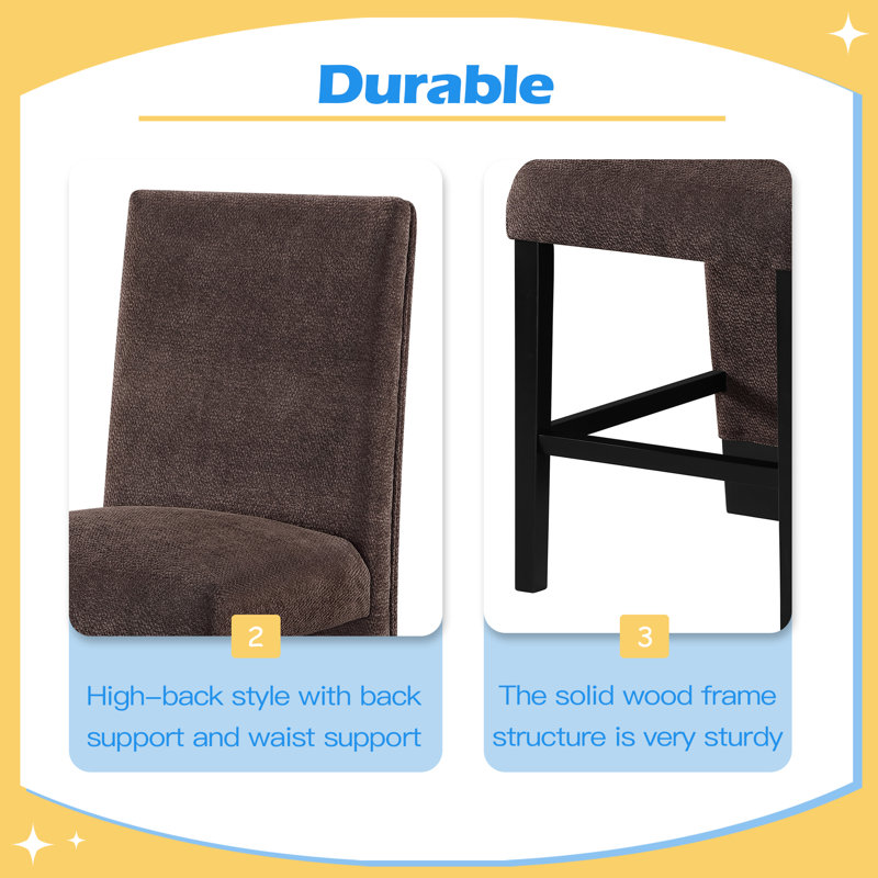 Chaise de salle à manger 2PK, Brun, Brun