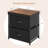 2-Drawer Nightstand with Removable Fabric Bins and Pull Handles Set of 2