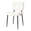 Chaise de salle à manger simple moderne beige avec chaises rembourrées en tissu et tabouret de chambre à coucher avec pieds en métal noir (ensemble de 4)