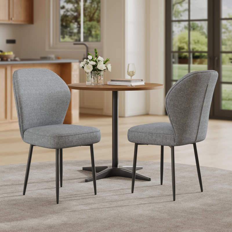 Ensemble de 2 chaises de salle à manger rembourrées Modern, Gris