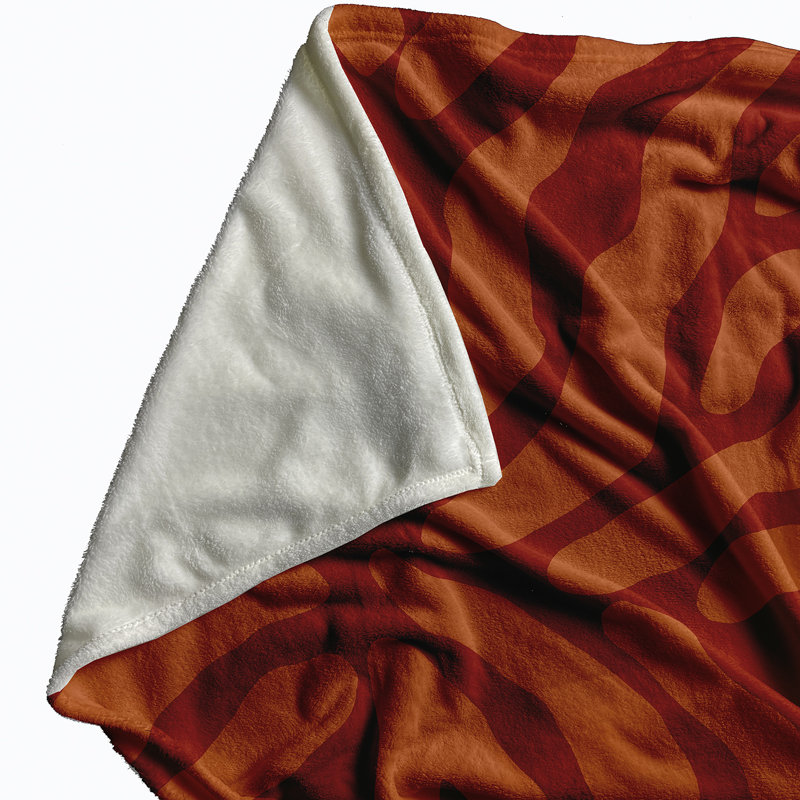 Jeté polaire Flora and Fauna, L 60 po x L 80 po, Orange, 1.95