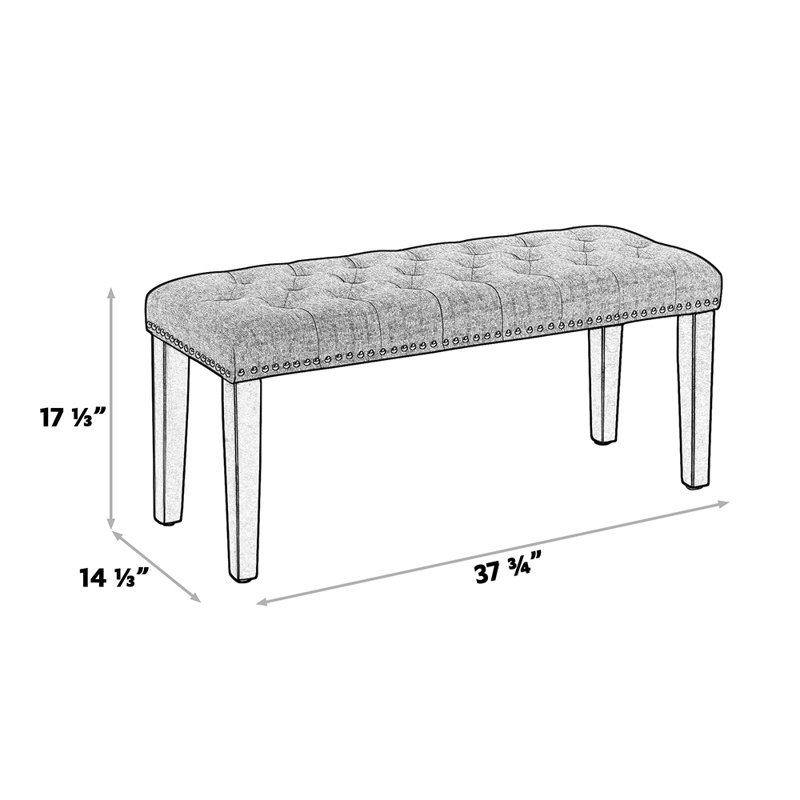 Banc de hall d'entrée en polyester Iolanthe, Gris