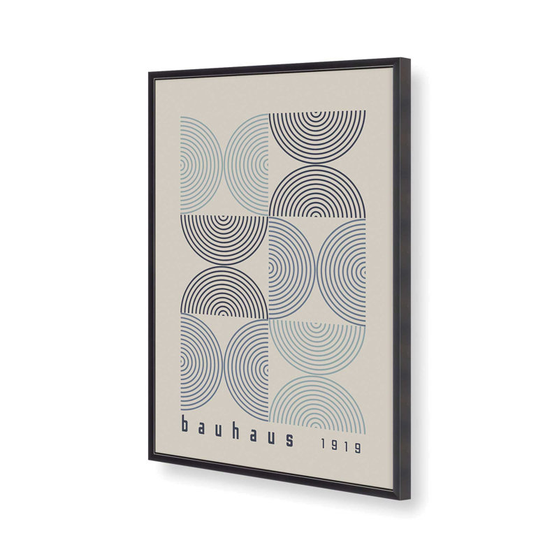 «Midnight Bauhaus Composition», affiche, H 25,25 po x l 19,25 po x P 1,25 po, Reproduction encadrée sans passe-partout