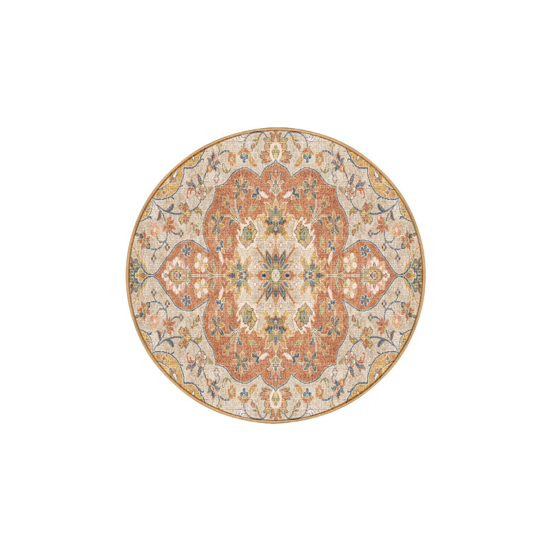 Fionne Hand Loomed Washable Oriental Indoor Rug, Round 3'