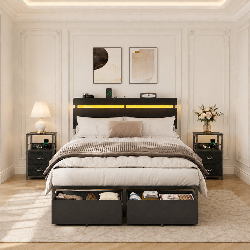 3-piece Bedroom Sets, Full, Black