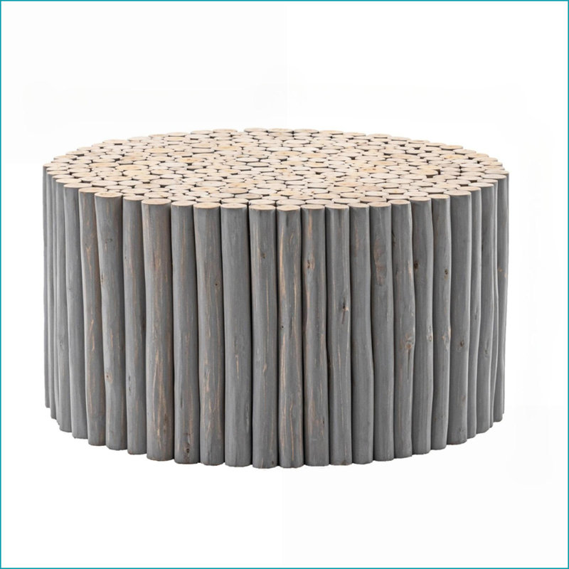 Table basse moderne en bois naturel pour le salon, centre de table fonctionnel durable