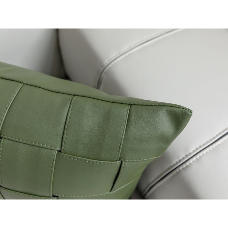 Housse de coussin en similicuir écossais, H 18 po x l 18 po, Carré