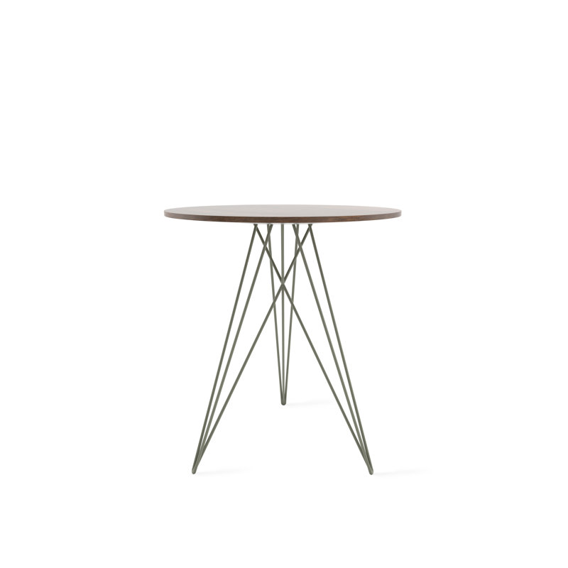 Hudson Solid Wood Top End Table, Walnut, Prairie Green