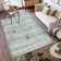 Samira Tanis Aqua Blue Gold Cream Multi Moroccan Bohemian Machine Washable Indoor Area Rug, Flat Pile for Living Room & Bedroom