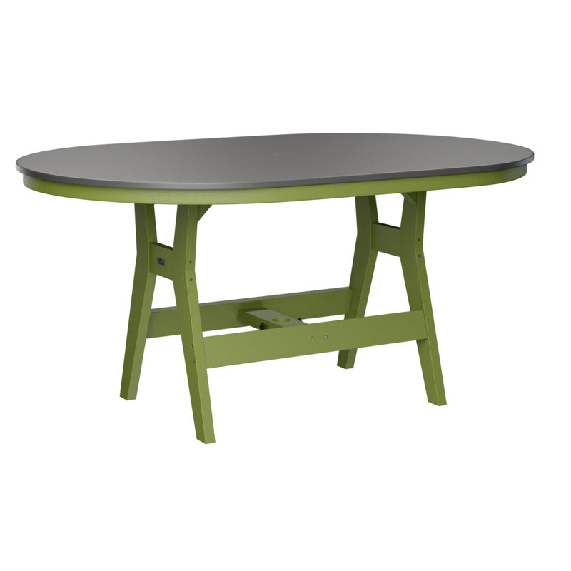 Table de bar berlinoise Berlin, Vert kiwi, Acier inoxydable martelé, H 38,87 po x l 64 po x P 44 po