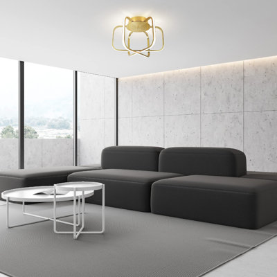 15 Inch Modern Atom Ceiling Light Fixtures, Bright And TRIAC Dimmable, 2050 Lumens 3000K, Integrated LED Light Fixture