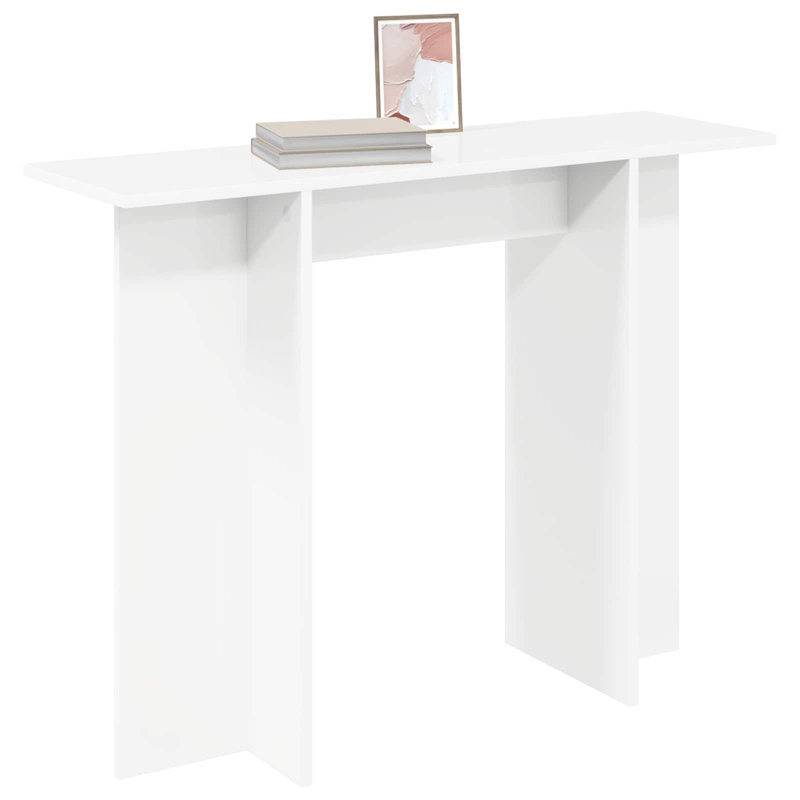 100 cm W Console Table, White, White, White