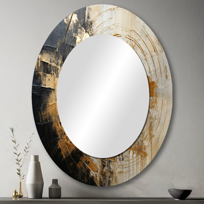 Minimalisme Vortex Poteries - Miroir mural ovale moderne doré