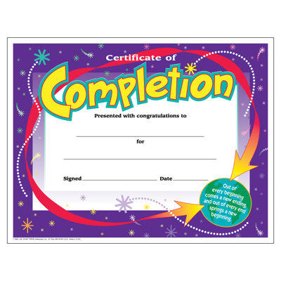 Completion Certificate