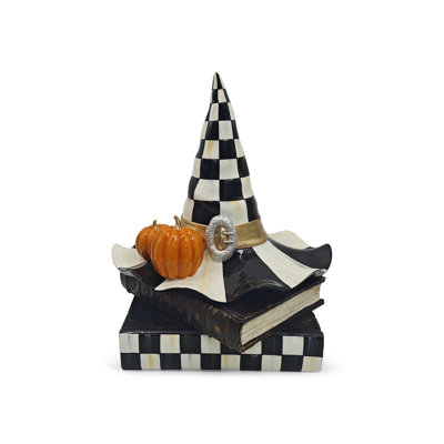 Courtly Check Witch Hat On Books