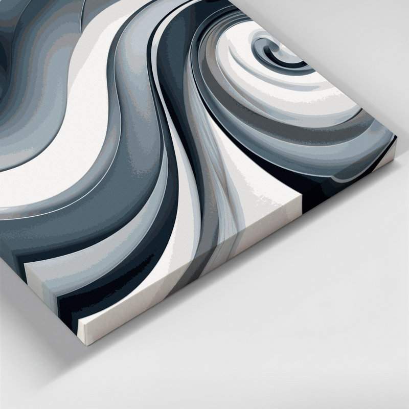 Art mural sur toile Biomorphic Abstraction 91, gris, H 12 po x l 12 po